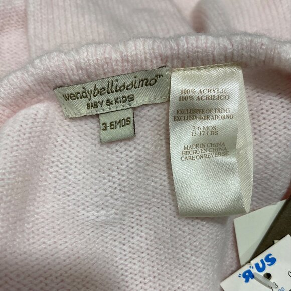 Wendy Bellissimo Baby Girls Pink Knit Cardigan Pants Set 3/6 Mo Cotton Blend NWT - Picture 10 of 10